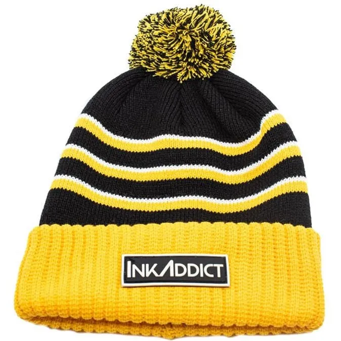 InkAddict Yellow Stripe Beanie