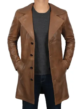 Jackson Men's Brown Leather Car Coat