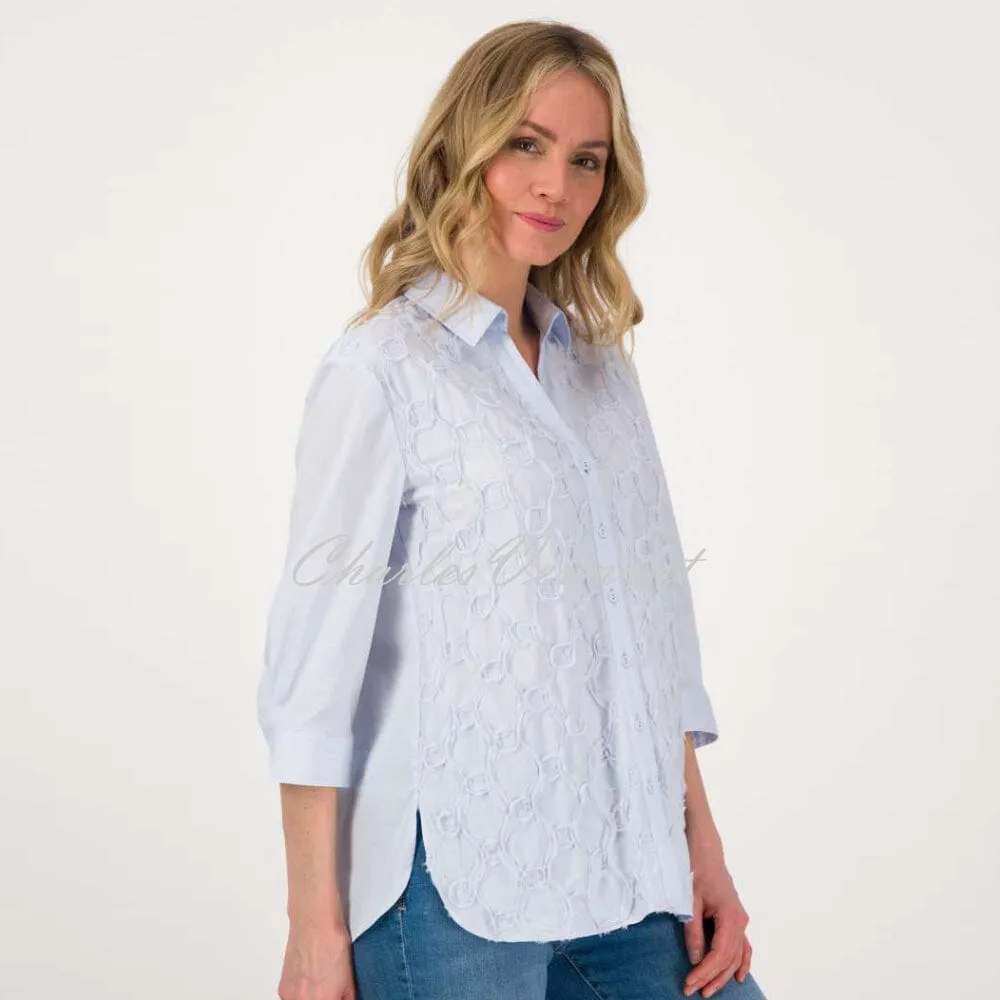 Just White Blouse With Embroidery Detail - Style J3003