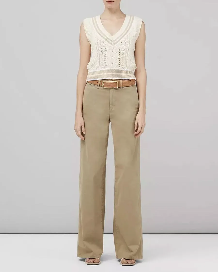 Khaki Sofie Wide Leg Chino