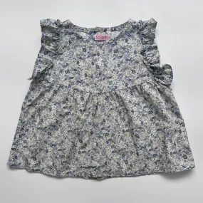 La Coqueta Blue Floral Print Sleeveless Blouse: 2 Years