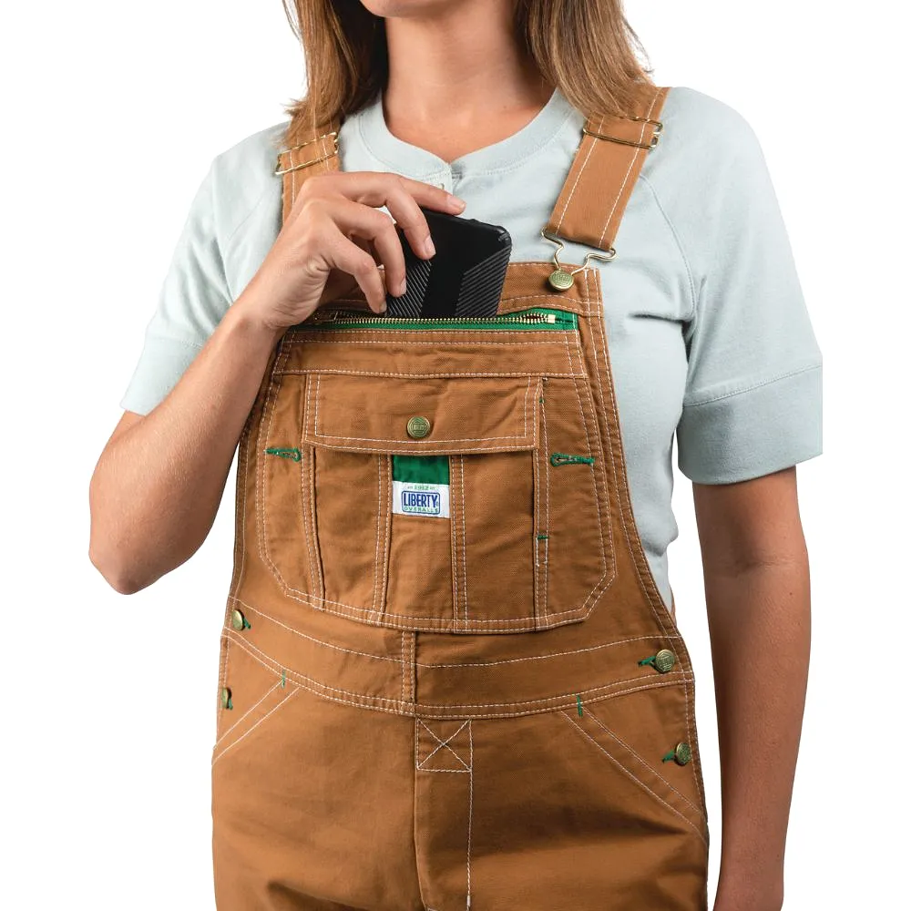 Liberty Women's Duck Bib Work Overall YBF002 - Brown