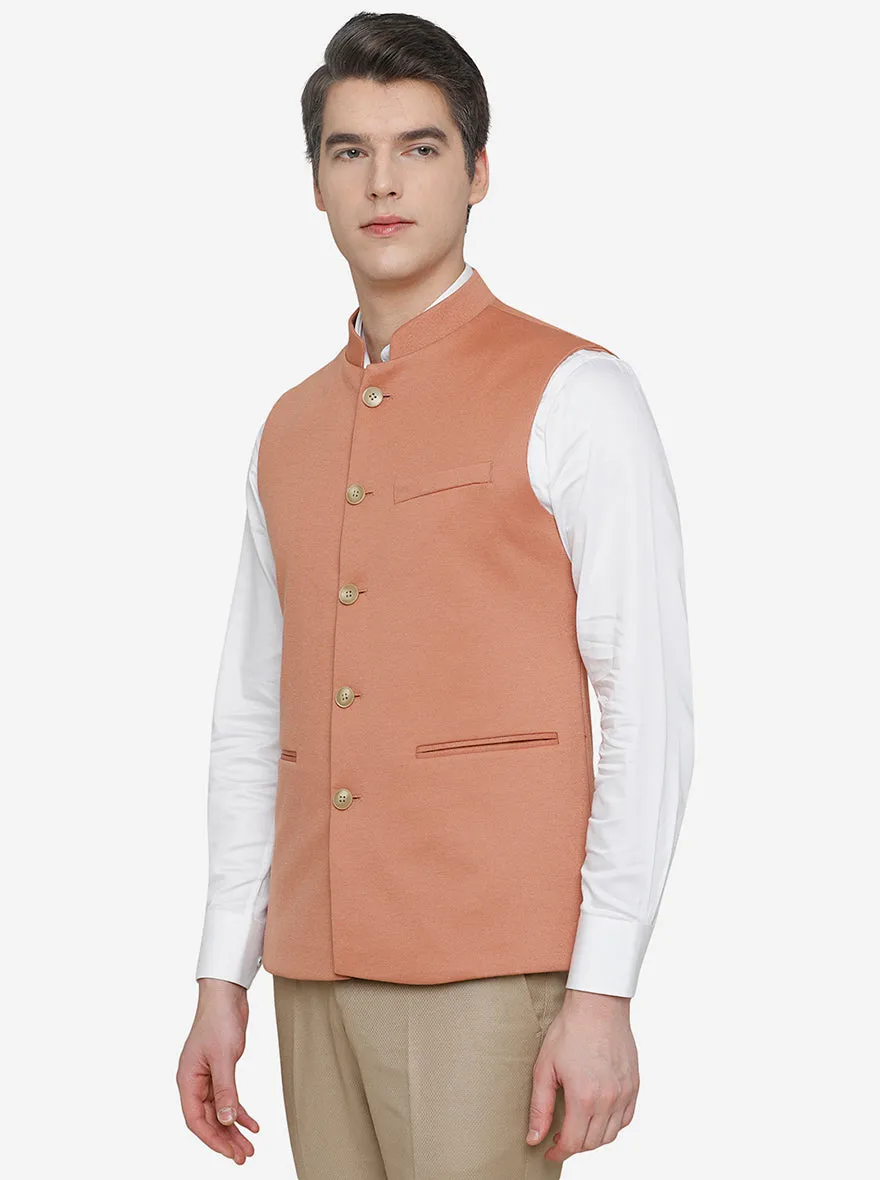 Light Orange Bandhgala Jacket | JB Studio