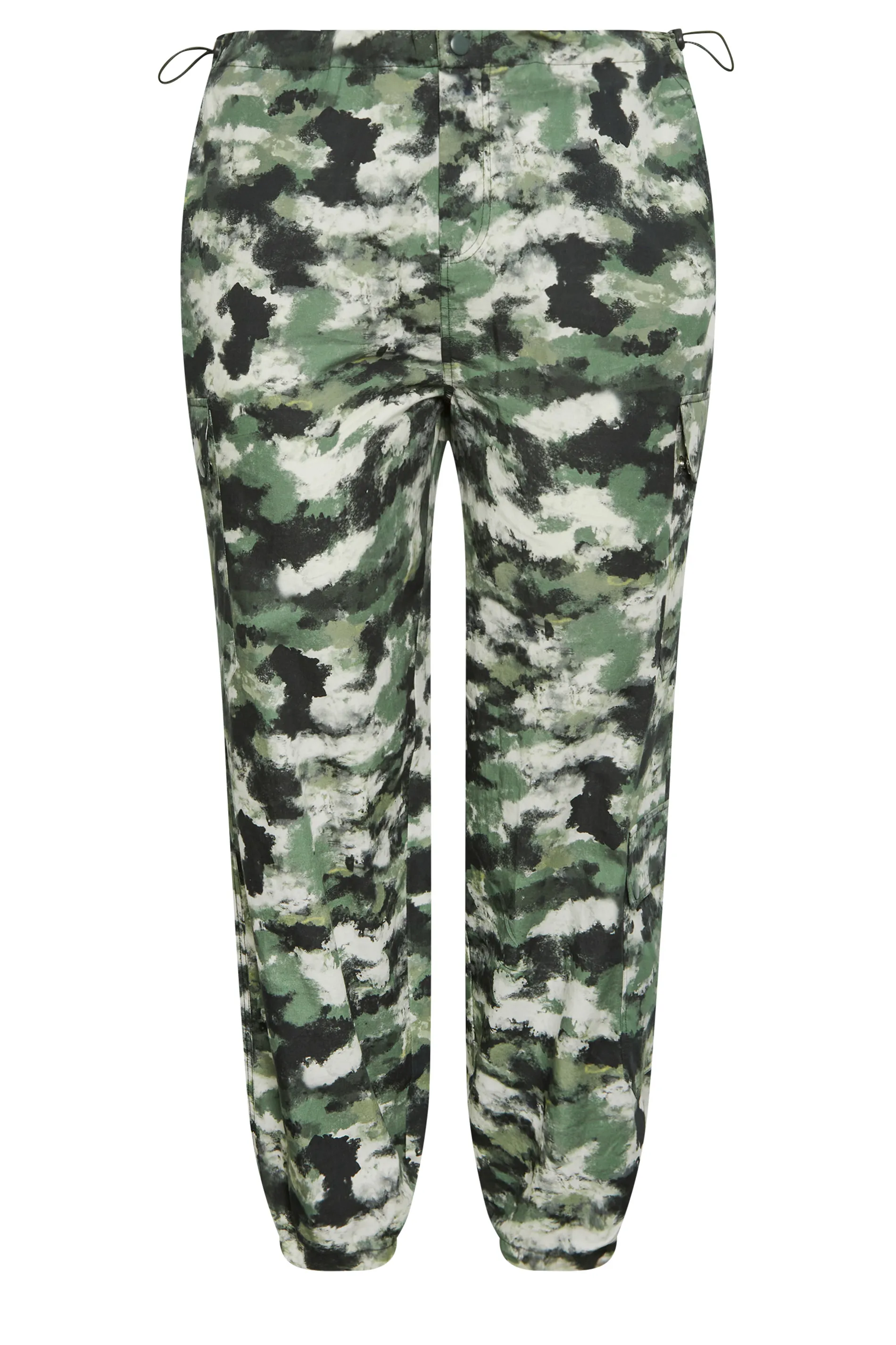 LIMITED COLLECTION Curve Green Smudged Camo Print Cargo Trousers