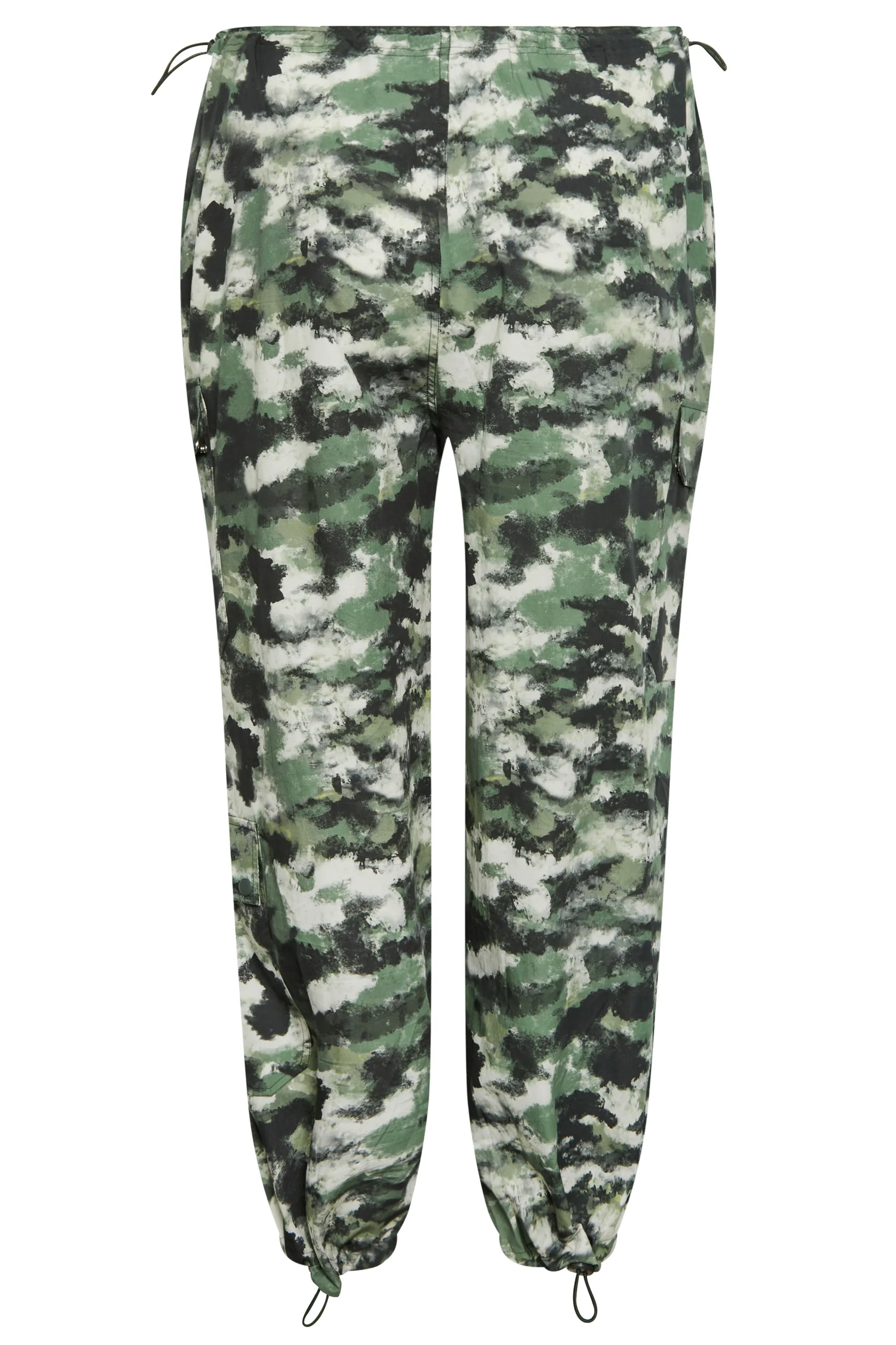 LIMITED COLLECTION Curve Green Smudged Camo Print Cargo Trousers