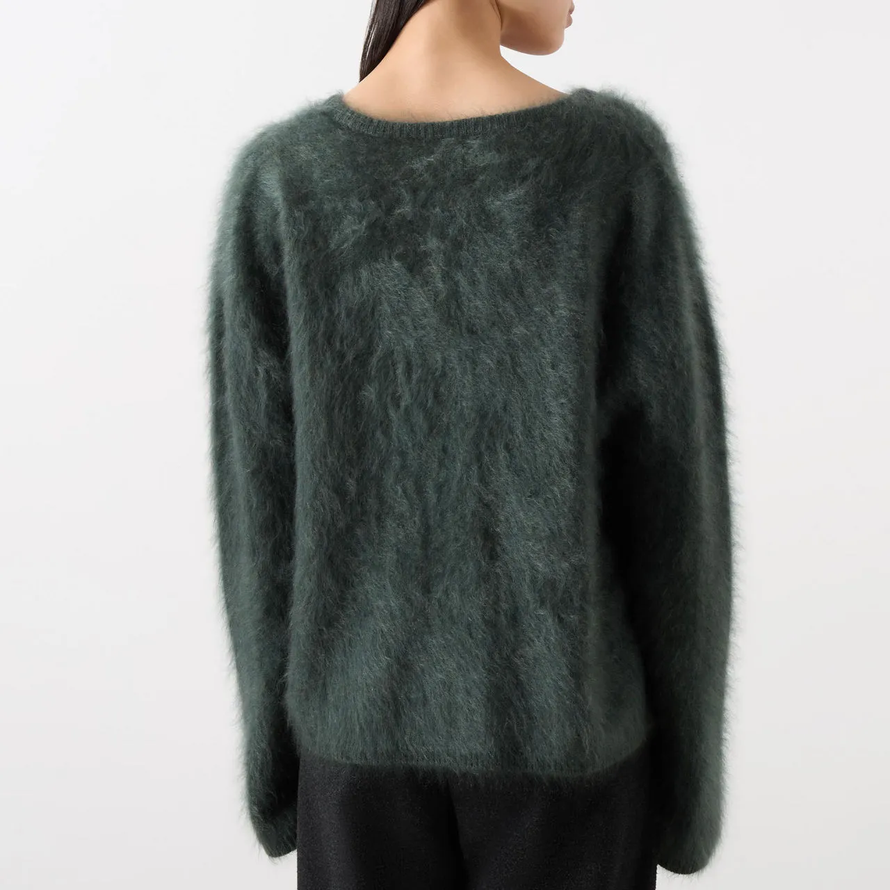 LISA YANG Margareta Brushed Cashmere Sweater - Olive