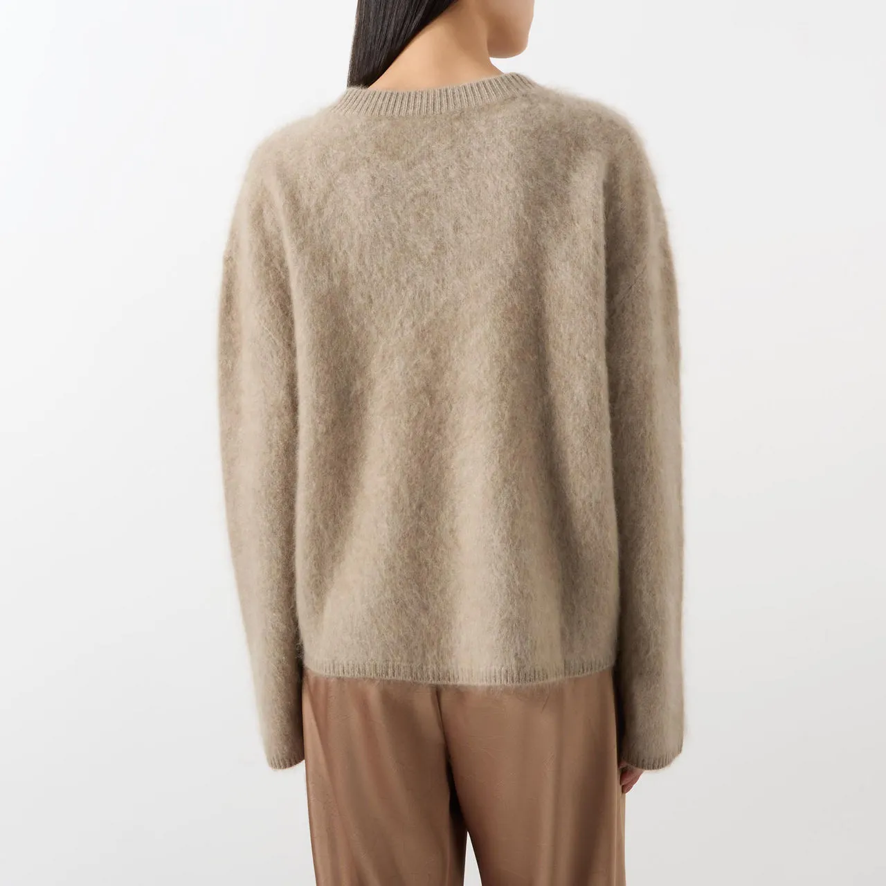 LISA YANG Natalia Brushed Cashmere Sweater - Beige