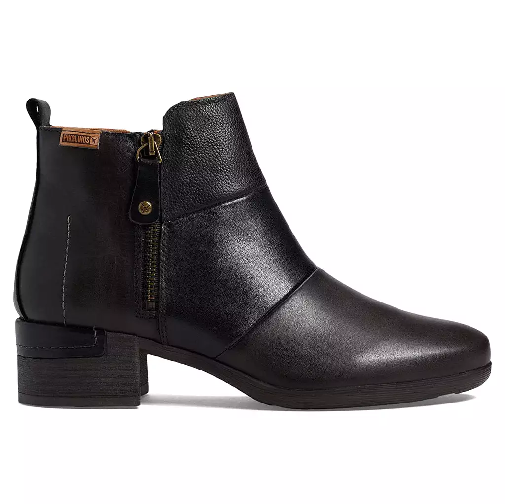 Malaga Calfskin Leather Women's Zip Up Ankle Boots