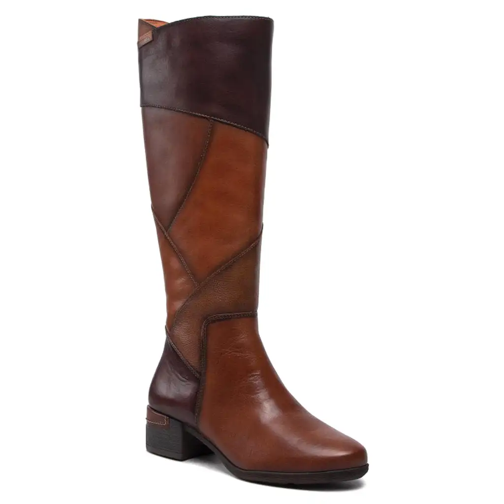 Malaga Calfskin Leather Women's Zip Up Knee High Boots