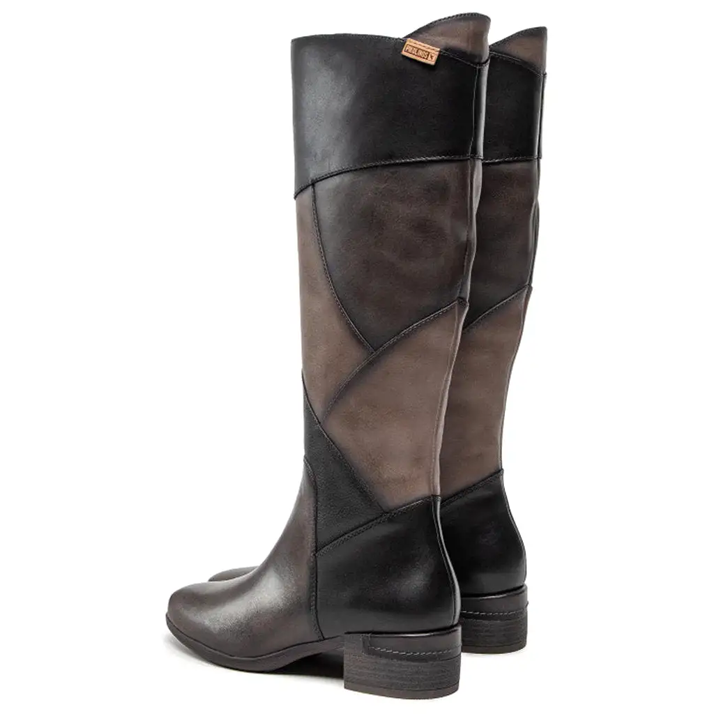 Malaga Calfskin Leather Women's Zip Up Knee High Boots