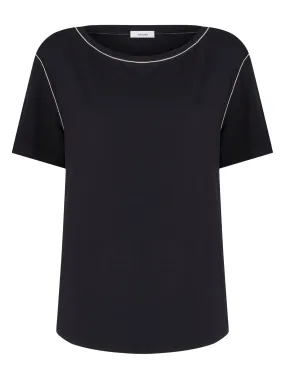 Maxi T-shirt girocollo in Viscosa Summer - Nero