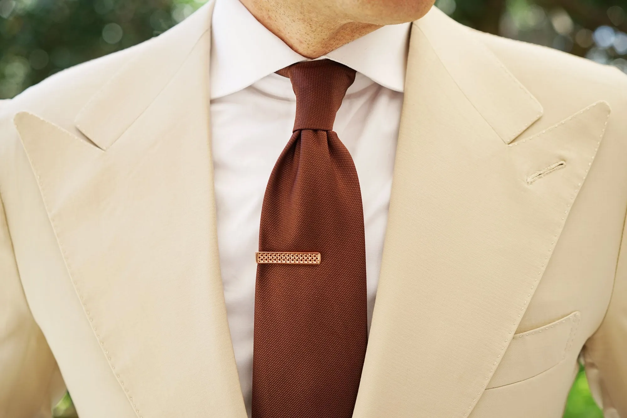 Mini Rose Gold Crocetti Mesh Tie Bar