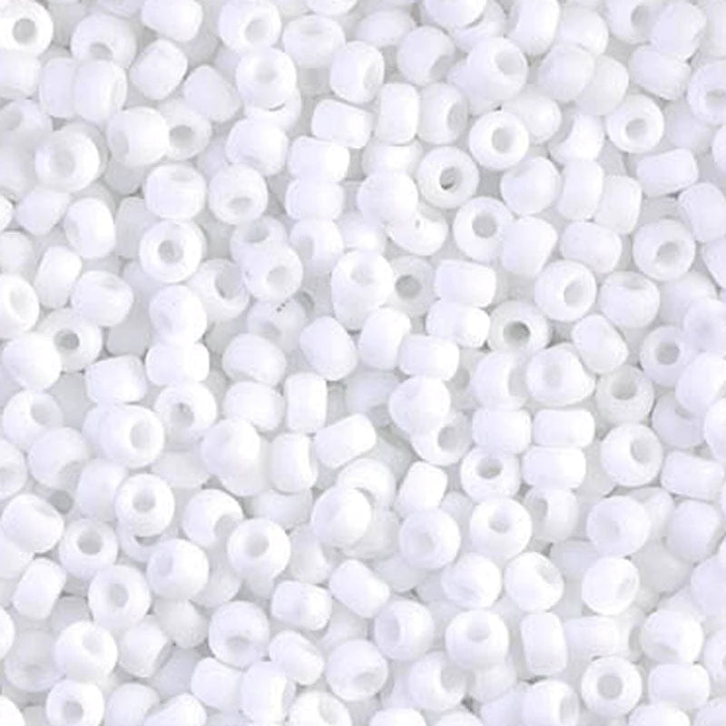 Miyuki Boncuk, MiyukiRoundBeads 8/0-0402F White Opaque Matted