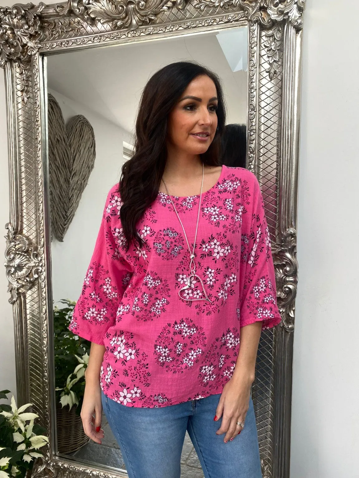 Multi Flower Print Top Ellis