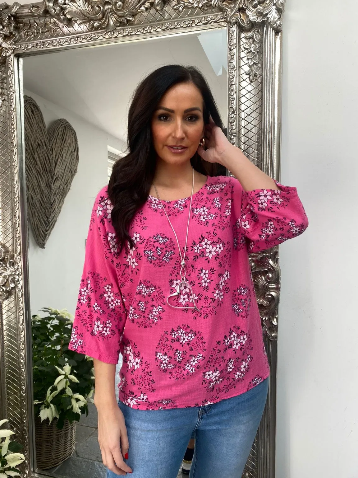 Multi Flower Print Top Ellis