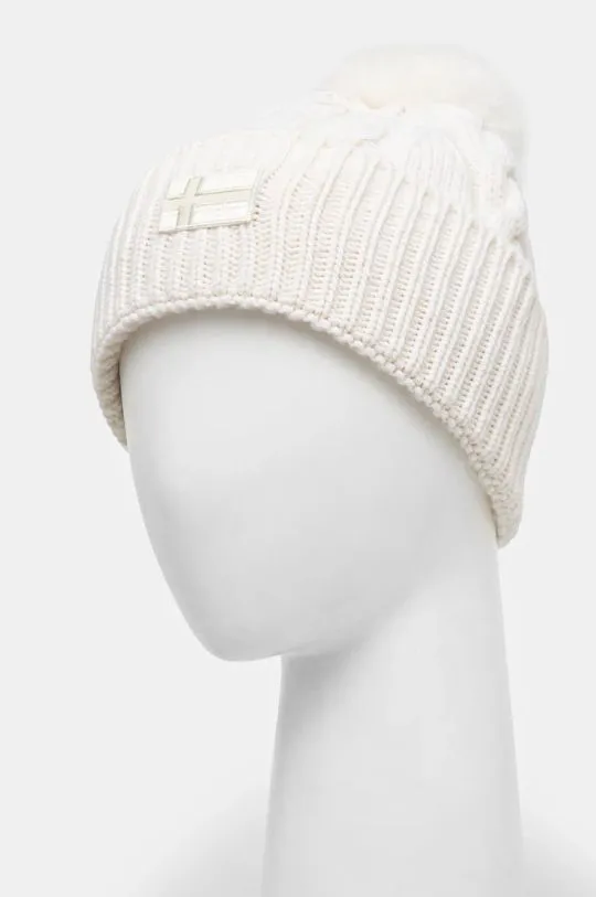 Napapijri wool beanie F-Necker beige color thick knit NP0A4I822061