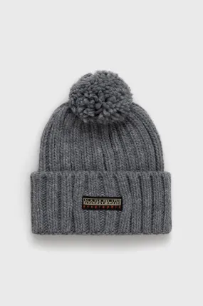 Napapijri wool blend beanie gray color