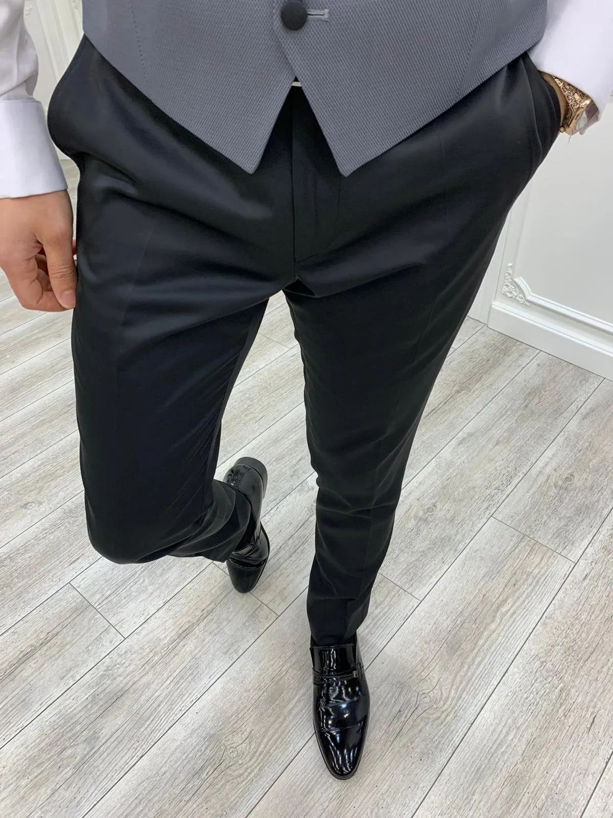 Napolia Royal Gray Slim Fit Tuxedo