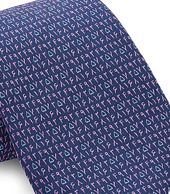 Navy / Pink Numbers Tie