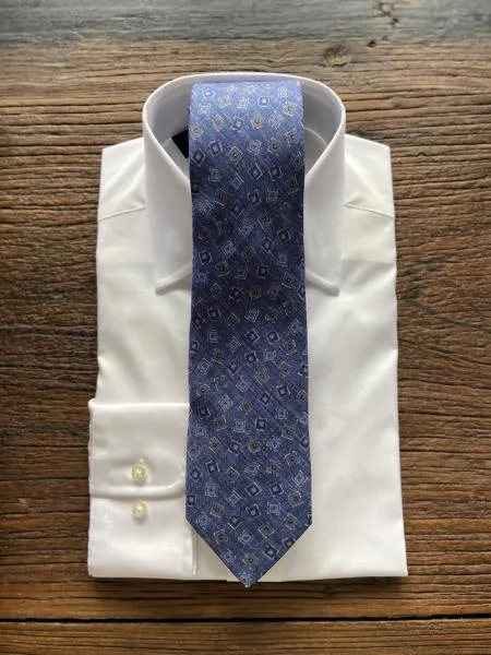 NAVY BRINKLEY MEDALLION TIE