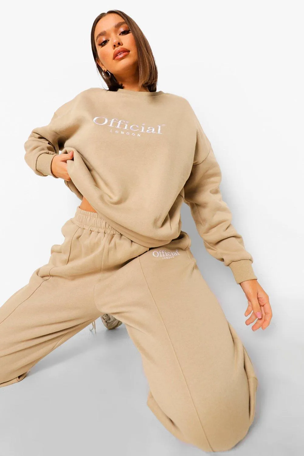 Official Embroidered Slouch Sweater Tracksuit