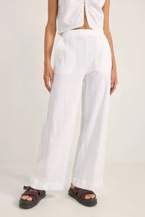 Pearl Wide Leg Pant White