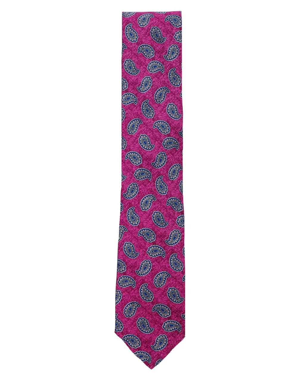 Pink and Blue Paisley Silk Tie