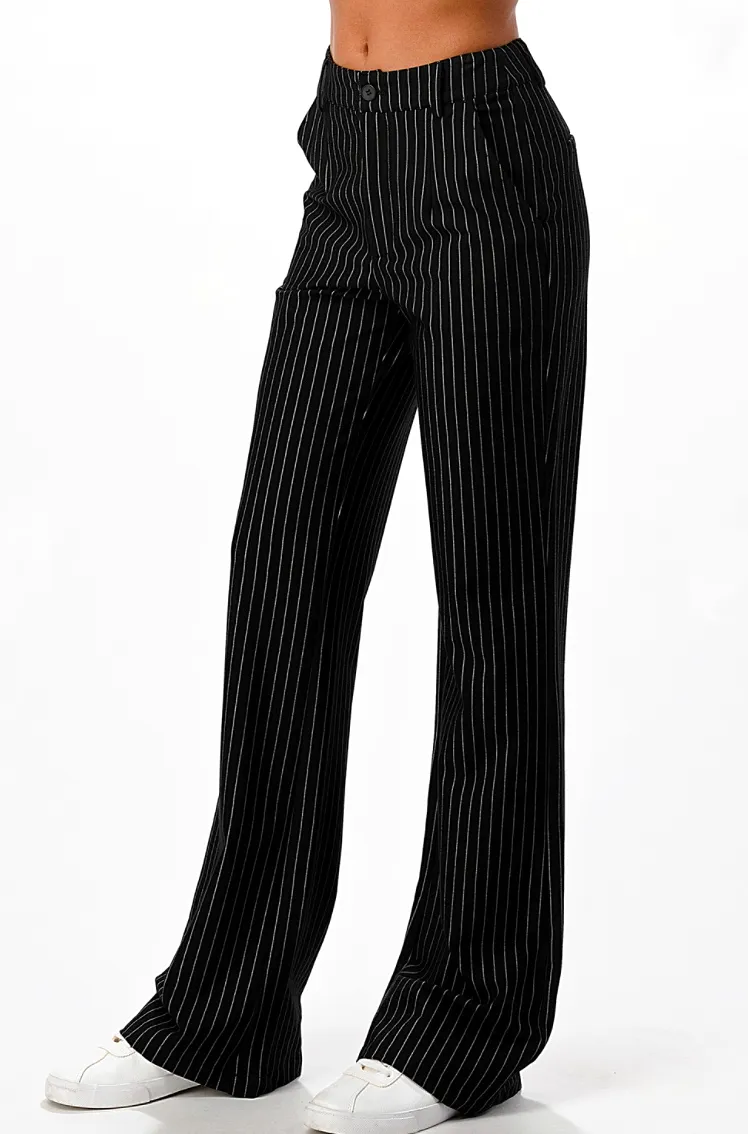 Pinstripe Wide Leg Pants