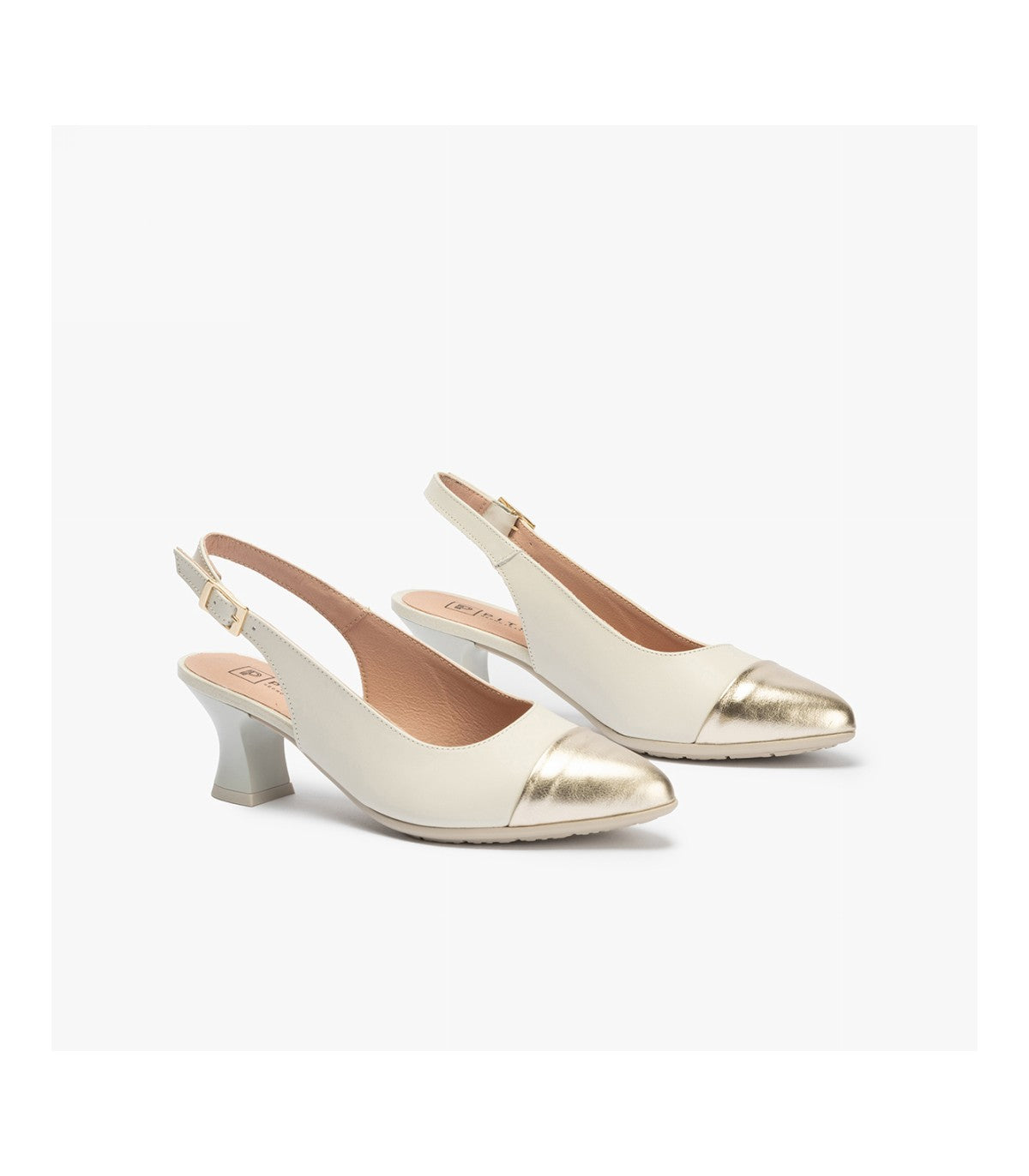 Pitillos Cream/Gold Slingback Heel