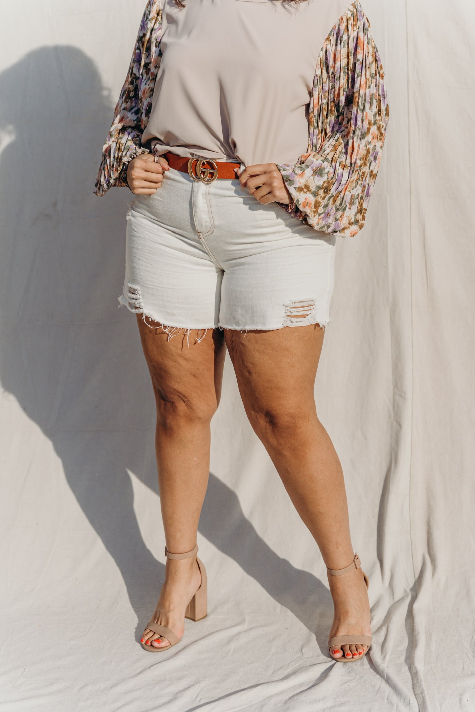 PLUS SIZE Stitch In Time Denim Shorts