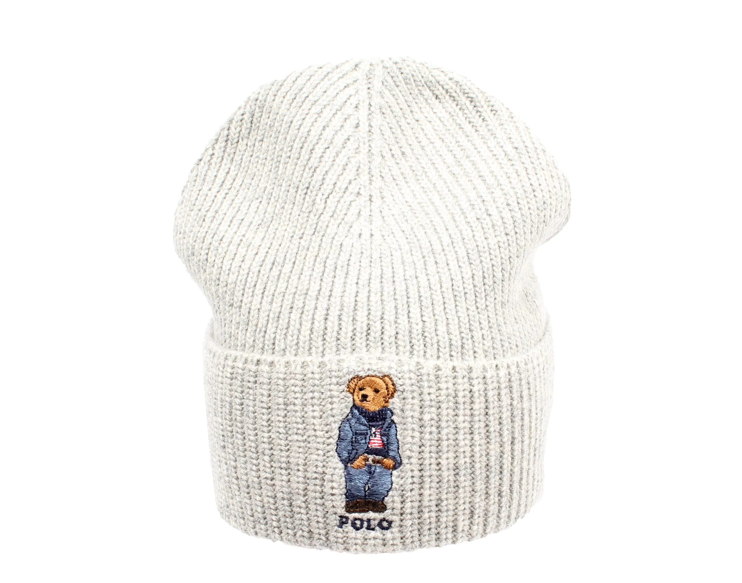 Polo Ralph Lauren Polo Bear Jean Jacket Sweater Knit Cuffed Hat