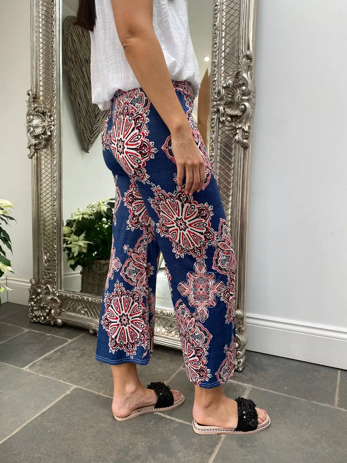 Printed Wide Leg Trouser Tally