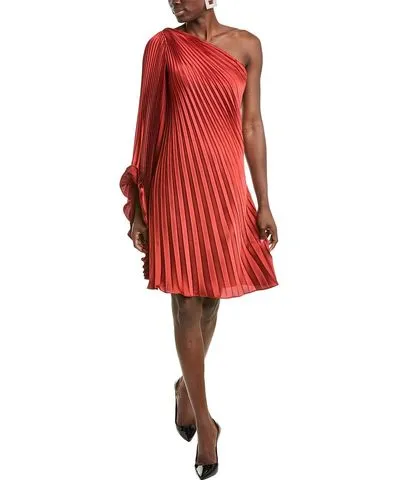 Rene Ruiz One-Shoulder Pleated Cocktail Dress