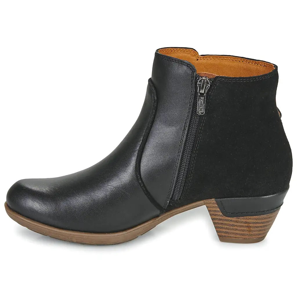 Rotterdam Calfskin Leather Women's Mid Heel Zip Up Ankle Boots