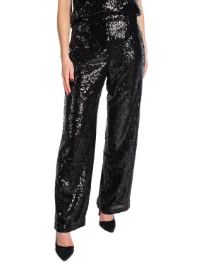 SELECTED FEMME PANTS ALAIA HW LONG SEQUINS BLACK