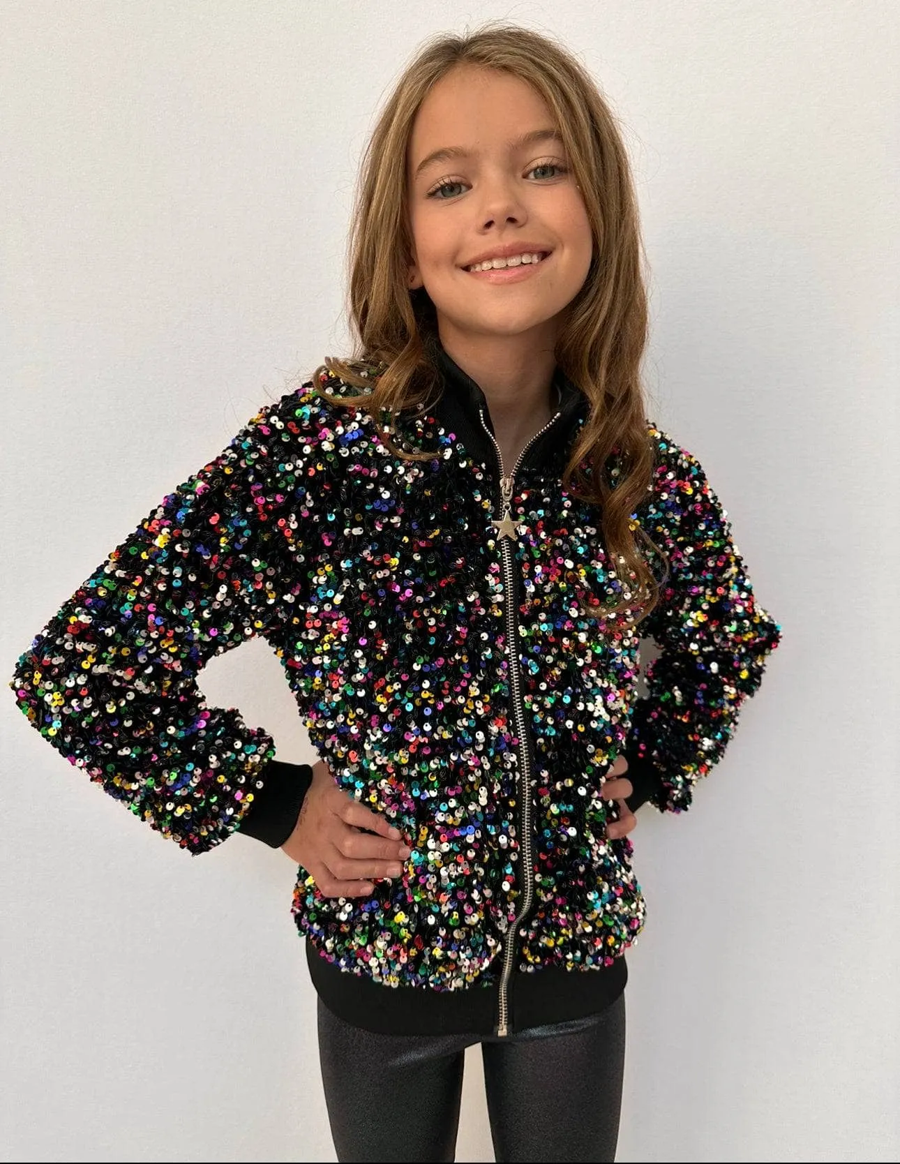 Shimmering Stardust Sequin Bomber