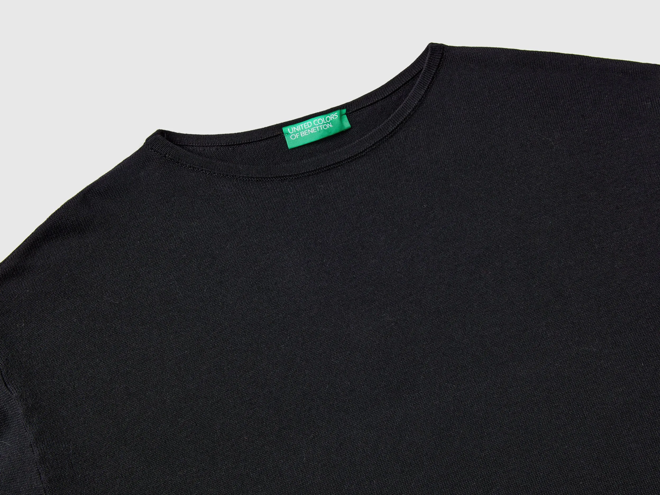 Short sleeve sweater - Black | Benetton