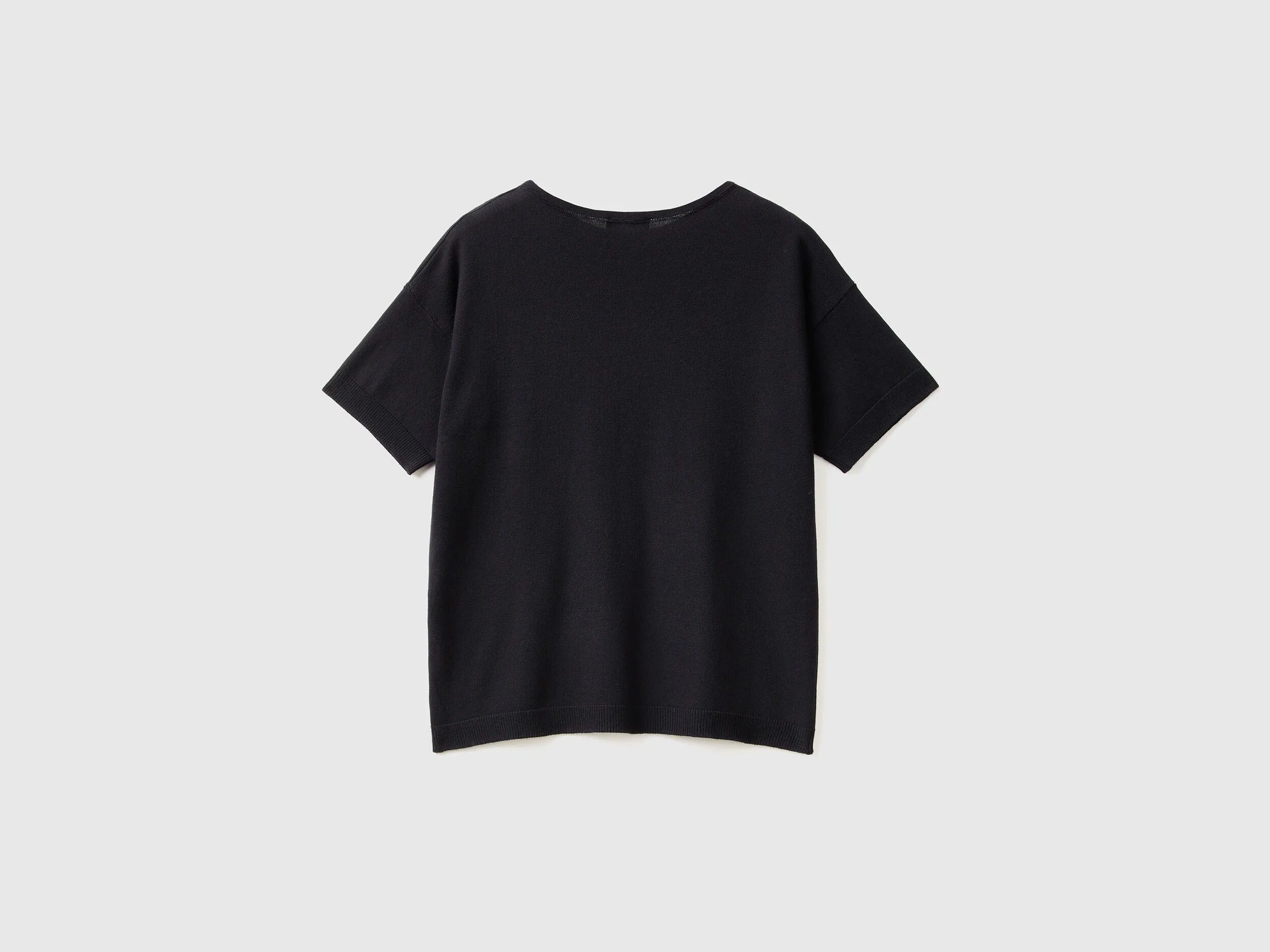 Short sleeve sweater - Black | Benetton