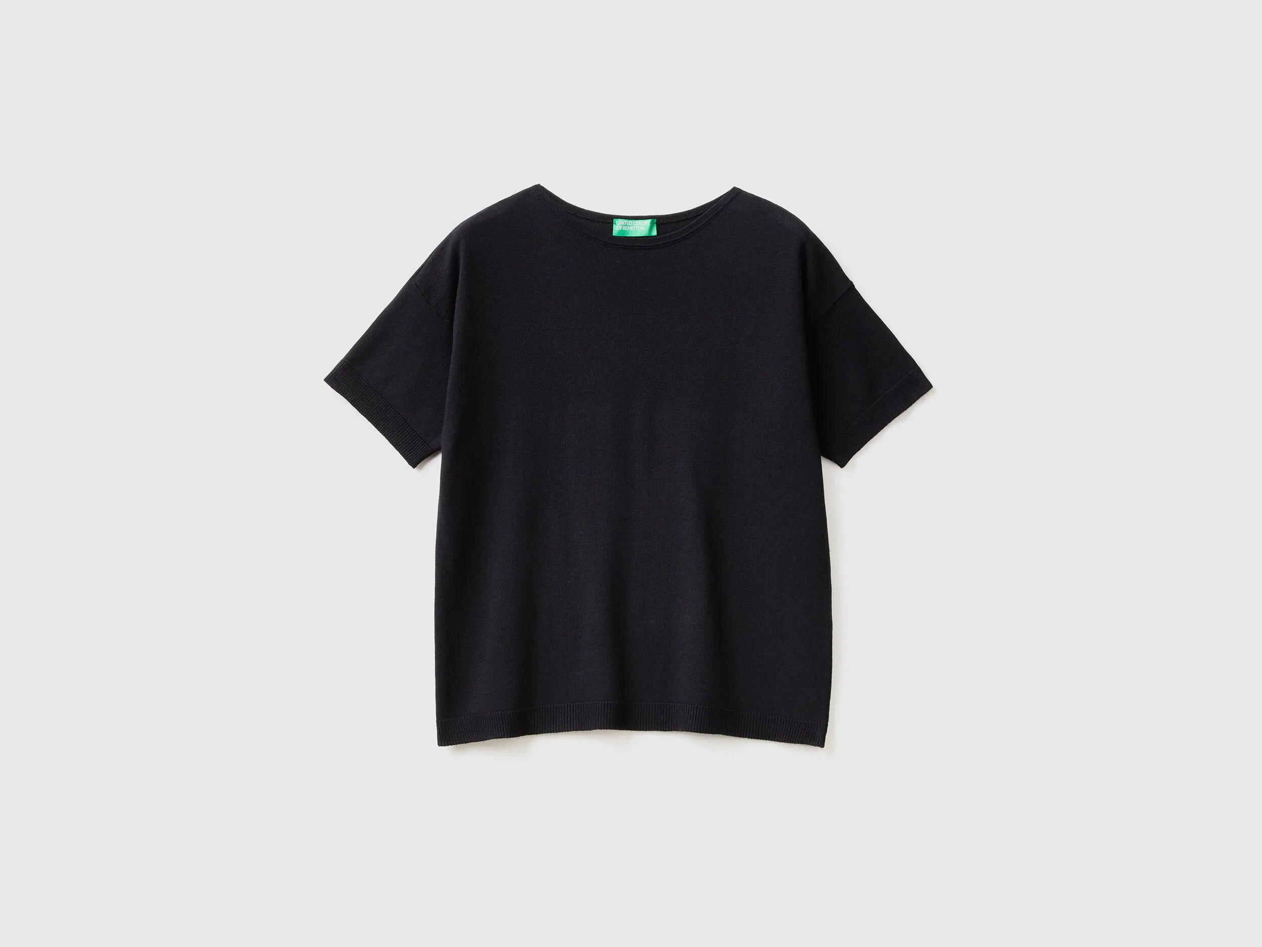 Short sleeve sweater - Black | Benetton