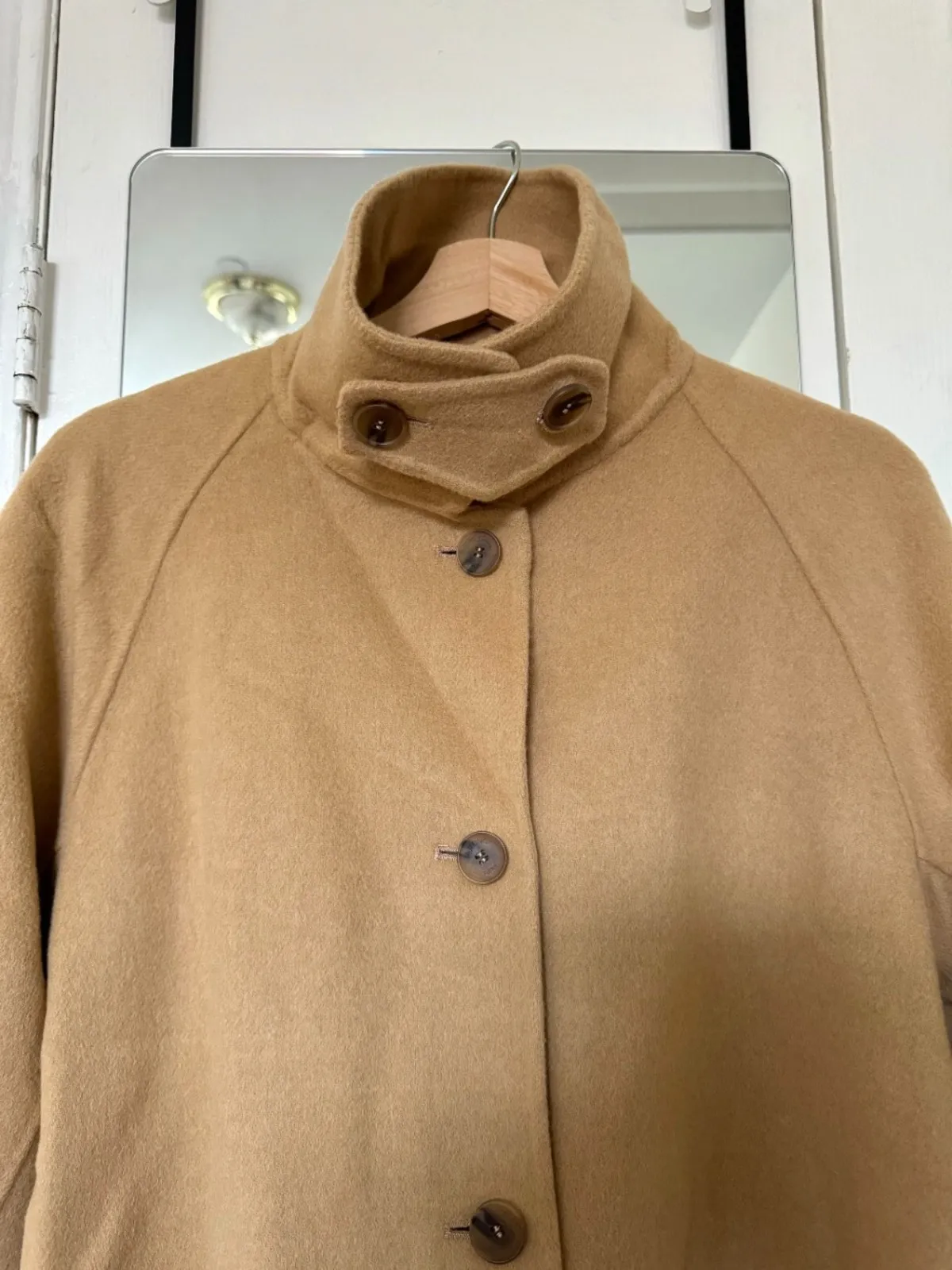 Single Breasted Long Coat - Camel