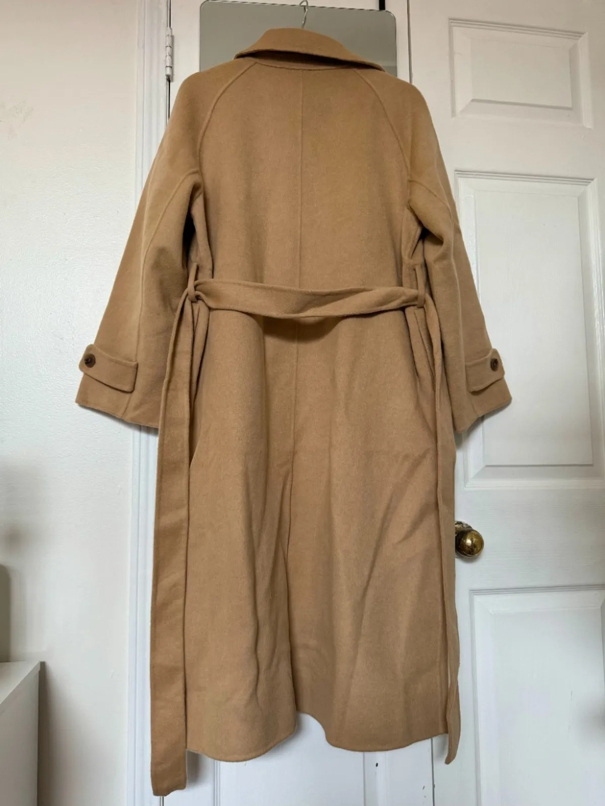 Single Breasted Long Coat - Camel