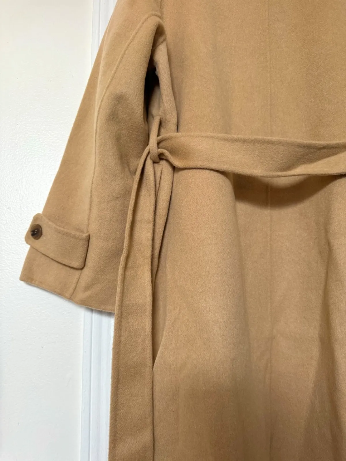 Single Breasted Long Coat - Camel