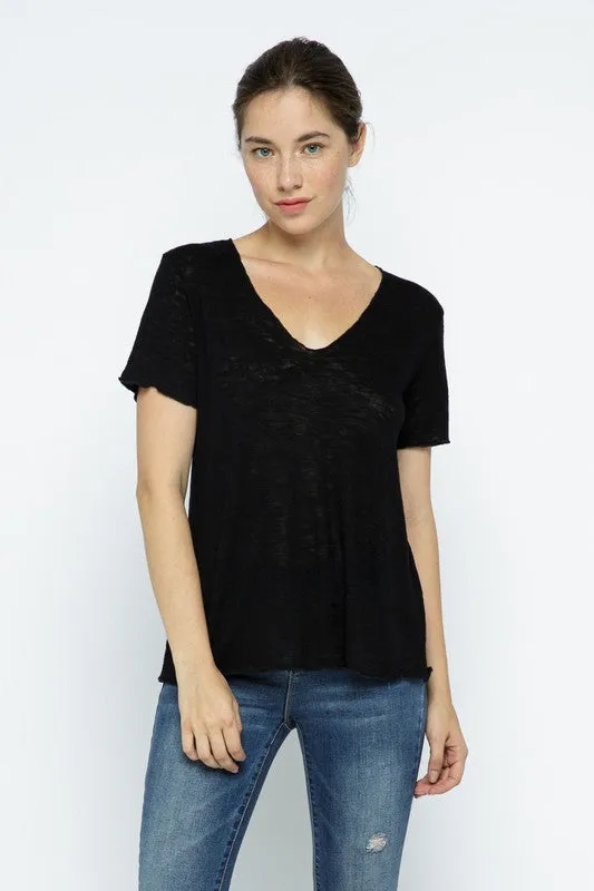 Slub Scoop Neck T-Shirt