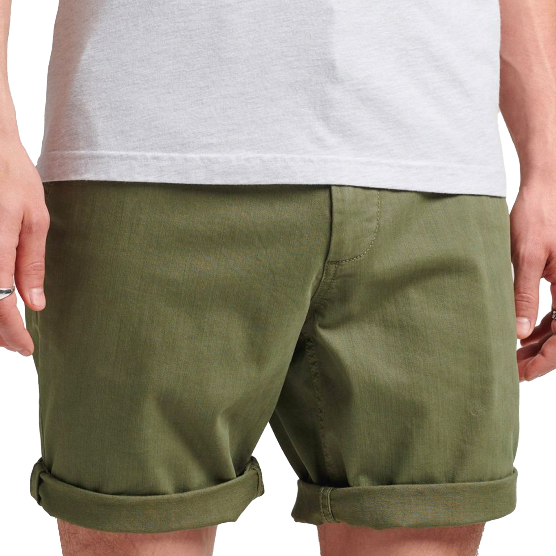 Superdry Vintage Officer Chino Shorts - Olive Khaki