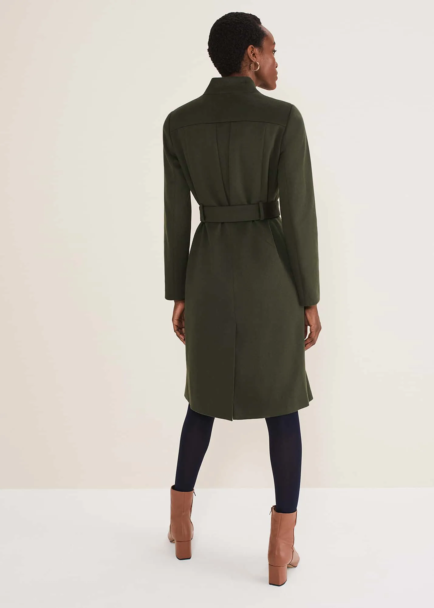 Susie Collarless Wrap Coat