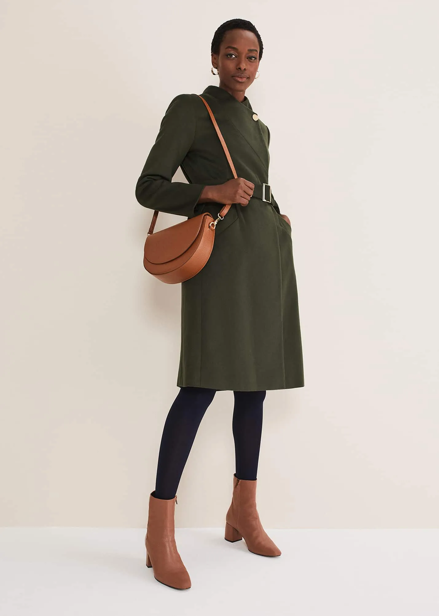 Susie Collarless Wrap Coat