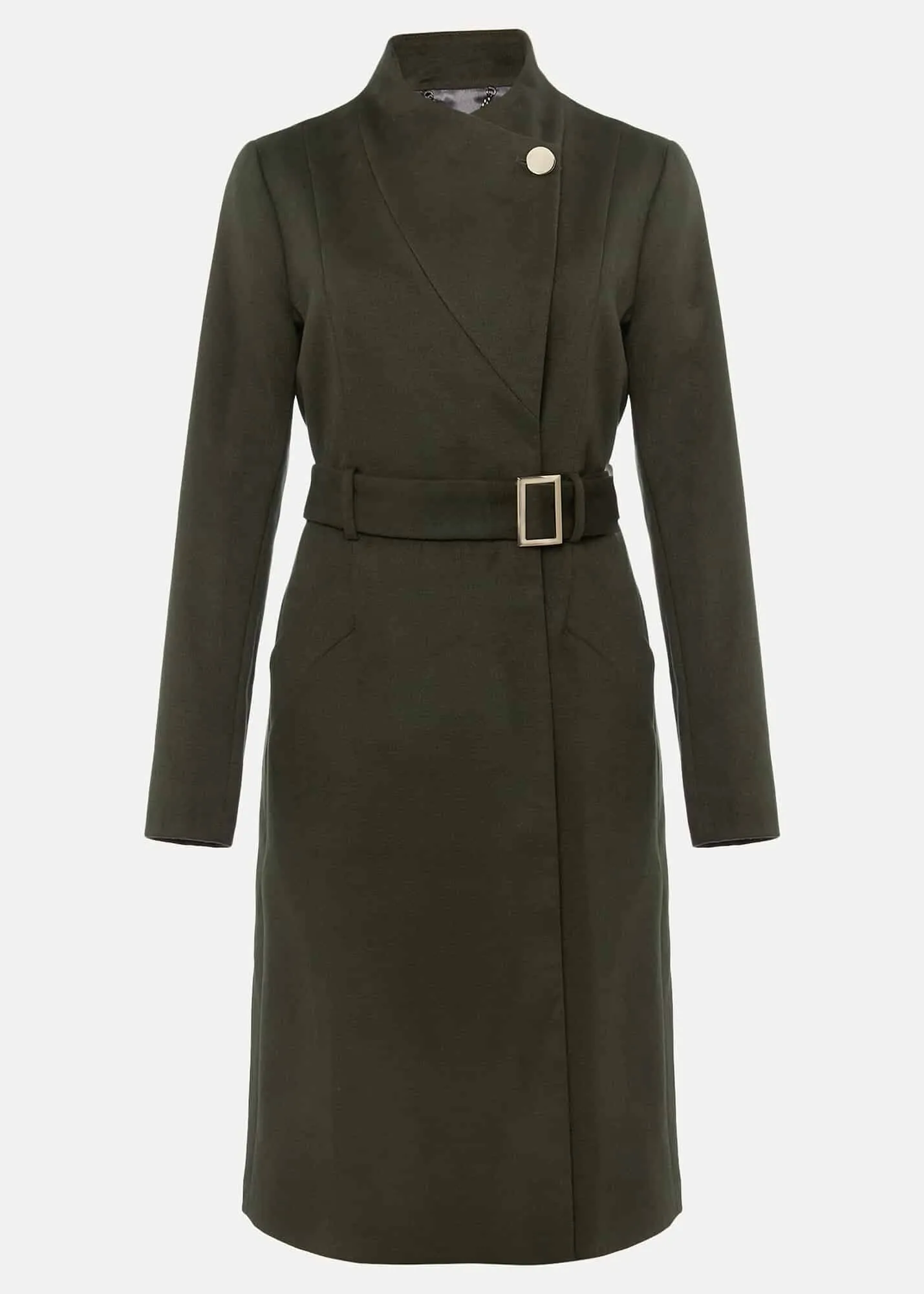 Susie Collarless Wrap Coat