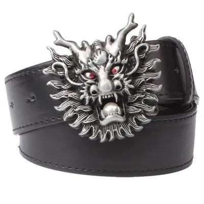 Trendy Tiger Lion Eagle Dragon Dog Jackal Wolf Head Exaggerated Belt