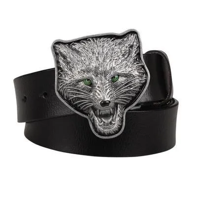 Trendy Tiger Lion Eagle Dragon Dog Jackal Wolf Head Exaggerated Belt