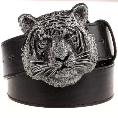 Trendy Tiger Lion Eagle Dragon Dog Jackal Wolf Head Exaggerated Belt